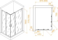 Душевой уголок RGW Passage PA-246B 90х120 см, профиль черный, стекло прозрачное