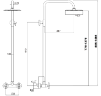 Душевая стойка Fmark FS8405H черная