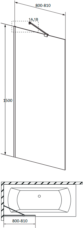 Шторка на ванну Radaway Modo New PNJ II 80