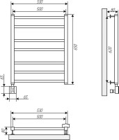 Полотенцесушитель электрический EWRIKA Кассандра Pg 60x50 L, белый