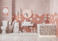 Зеркало AQUATON Каспер Мишка фигурное, розовое матовое