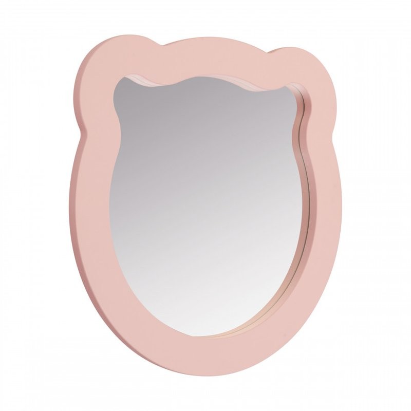 Зеркало AQUATON Каспер Мишка фигурное, розовое матовое