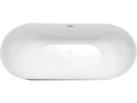 Акриловая ванна Grossman Classic GR-2502MB 160x80 см, отдельностоящая, черная, овальная, с каркасом, со сливом-переливом