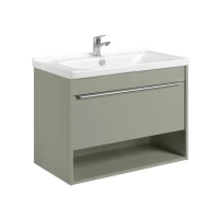 Тумба с раковиной AQUATON Хоуп 80 подвесная, 1 ящик, хаки