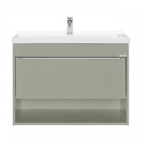 Тумба с раковиной AQUATON Хоуп 80 подвесная, 1 ящик, хаки