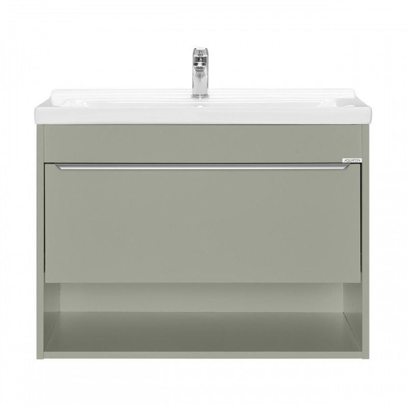 Тумба с раковиной AQUATON Хоуп 80 подвесная, 1 ящик, хаки