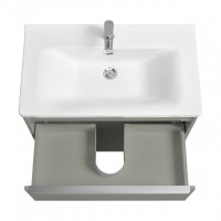 Тумба с раковиной AQUATON Хоуп 80 подвесная, 1 ящик, хаки