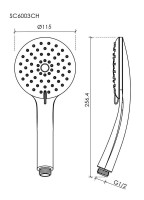 Душевая лейка Sancos Lotus SC6003CH хром 3 режима