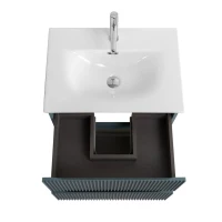 Мебель для ванной комнаты BelBagno Uno-mini 60 подвесная, 2 ящика, матовая голубая
