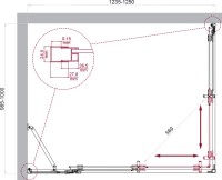 Душевой уголок BelBagno Luce AH-21-125/100-C-Cr профиль хром, стекло прозрачное