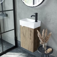 Тумба с раковиной Sancos Mini 35 R подвесная, дуб чарльстон
