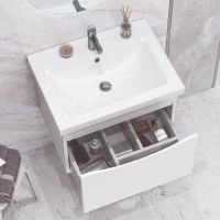 Тумба с раковиной Velvex Vizo 60 подвесная, глянцевая белая