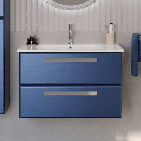 Тумба с раковиной Cezares Eco Cer 80 ручки серые, sapfiro