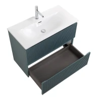 Мебель для ванной комнаты BelBagno Uno-mini 90 подвесная, 2 ящика, матовая голубая
