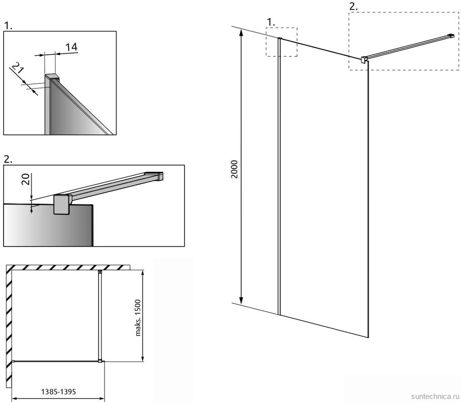 Душевая перегородка Radaway Modo New II 140