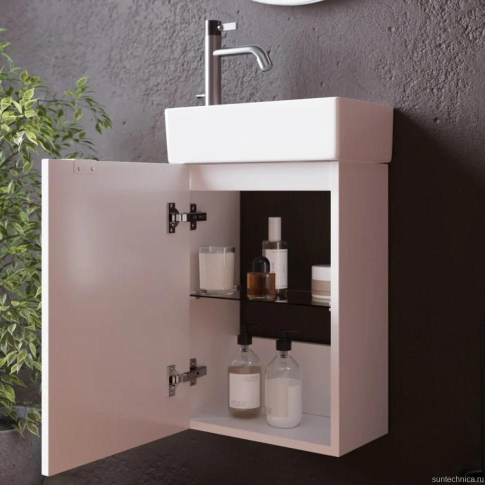 Тумба под раковину Sancos Mini 35 L подвесная, белый глянец
