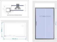 Душевой уголок STWORKI Эстерсунд 160x80 см профиль хром матовый, стекло матовое