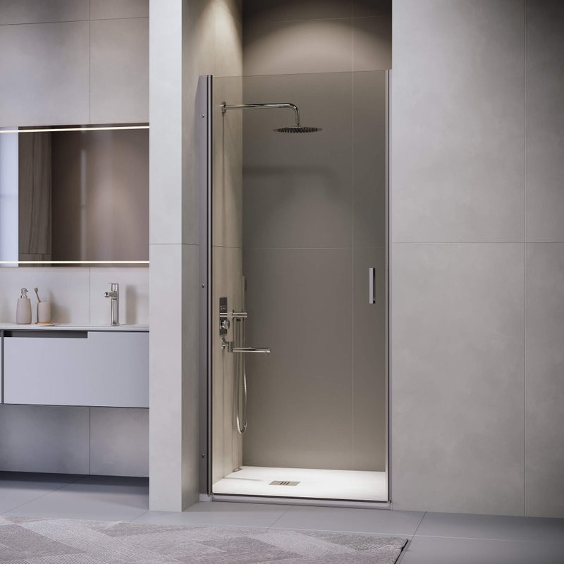 Душевая дверь в нишу RGW Leipzig LE-003-Gg 600х1950 профиль серый, стекло прозрачное