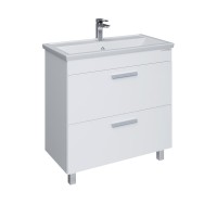 Тумба под раковину без столешницы Grossman Neo 80 пленка, с ящиками, глянцевая белая