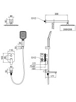 Душевой комплект Wonzon & Woghand Forza WW-939031-BG С ВНУТРЕННЕЙ ЧАСТЬЮ, брашированное золото