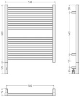 Полотенцесушитель электрический Сунержа Модус 3.1 020-5900-6050 70x55 см, подключение слева, шампань, лесенка