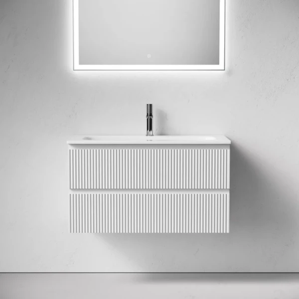 Тумба с раковиной Sancos Snob R 90 подвесная, bianco, раковина СN7019