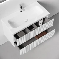 Тумба с раковиной Sancos Snob R 90 подвесная, bianco, раковина СN7019
