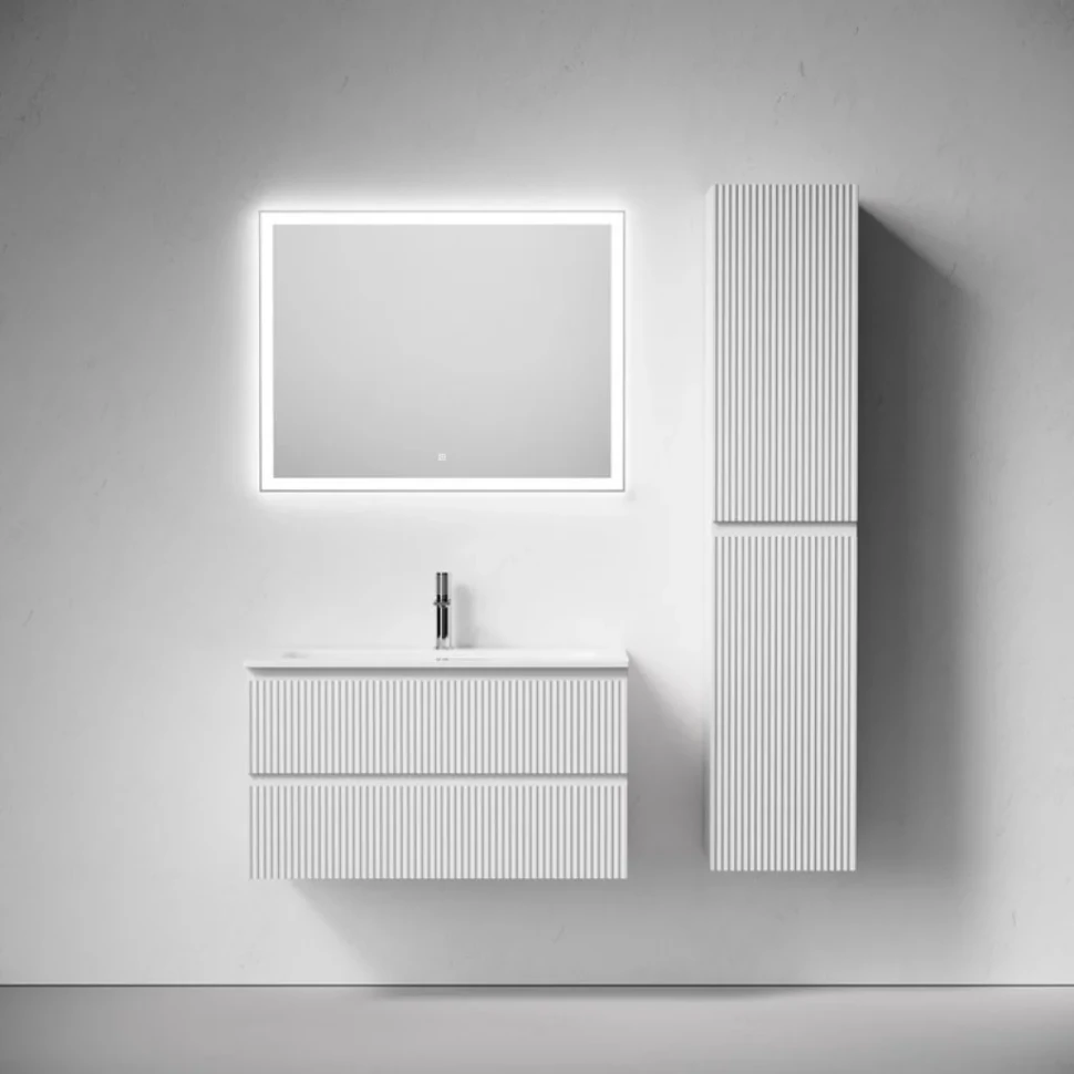 Тумба с раковиной Sancos Snob R 90 подвесная, bianco, раковина СN7019