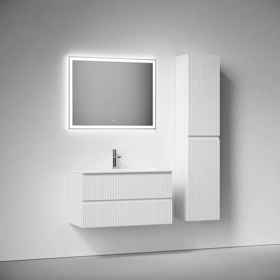 Тумба с раковиной Sancos Snob R 90 подвесная, bianco, раковина СN7019