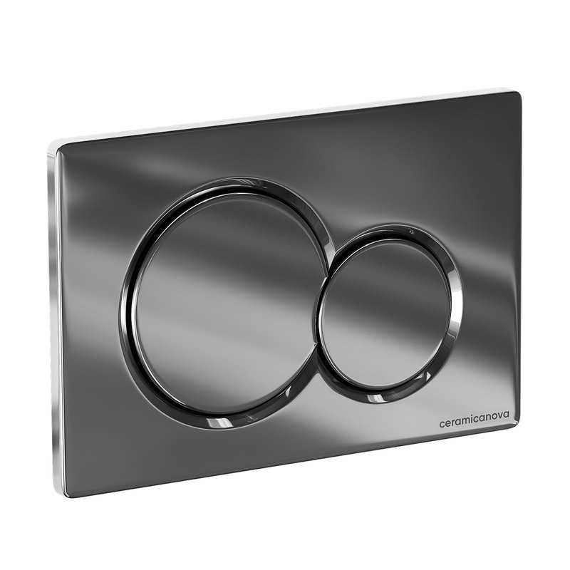 Кнопка смыва для унитаза Ceramicanova пластик, цвет глянцевый хром