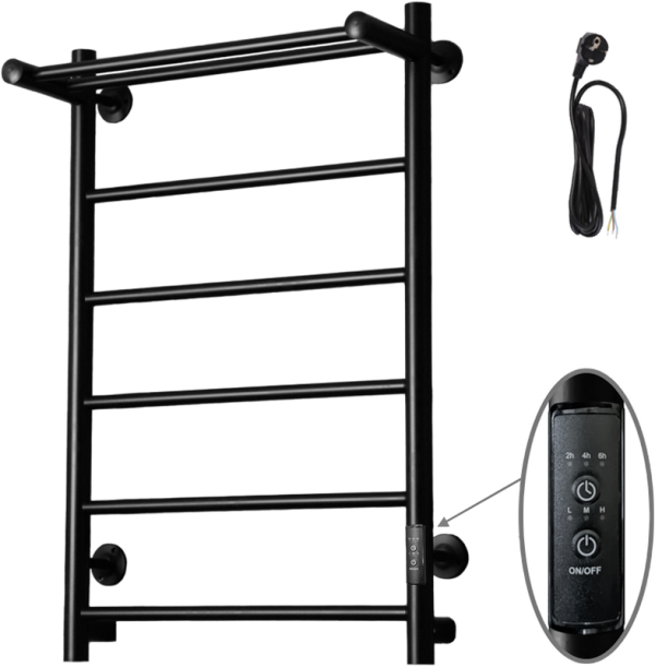 Полотенцесушитель электрический Тругор Аспект ПЭК сп 1 П 80х50 с выключателем, черный