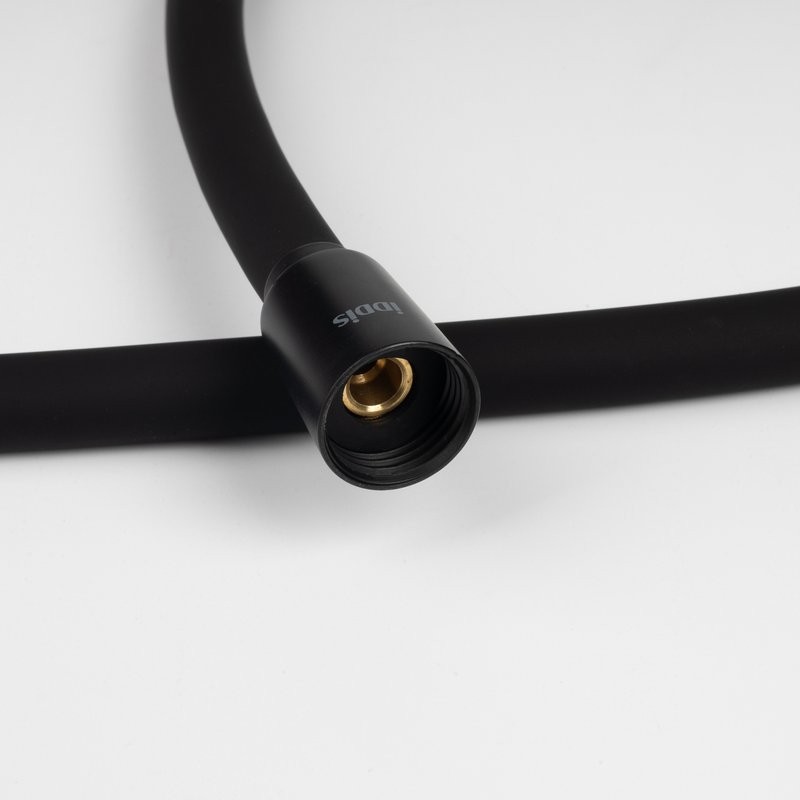 Смеситель для ванны с душем IDDIS Aiger AIGBL00i02WA + Душевая лейка Optima Home OPH3F0Bi18 + Душевой шланг OPH15BLi19 + Настенный держатель Shower Holder 080BL00i53 матовый черный