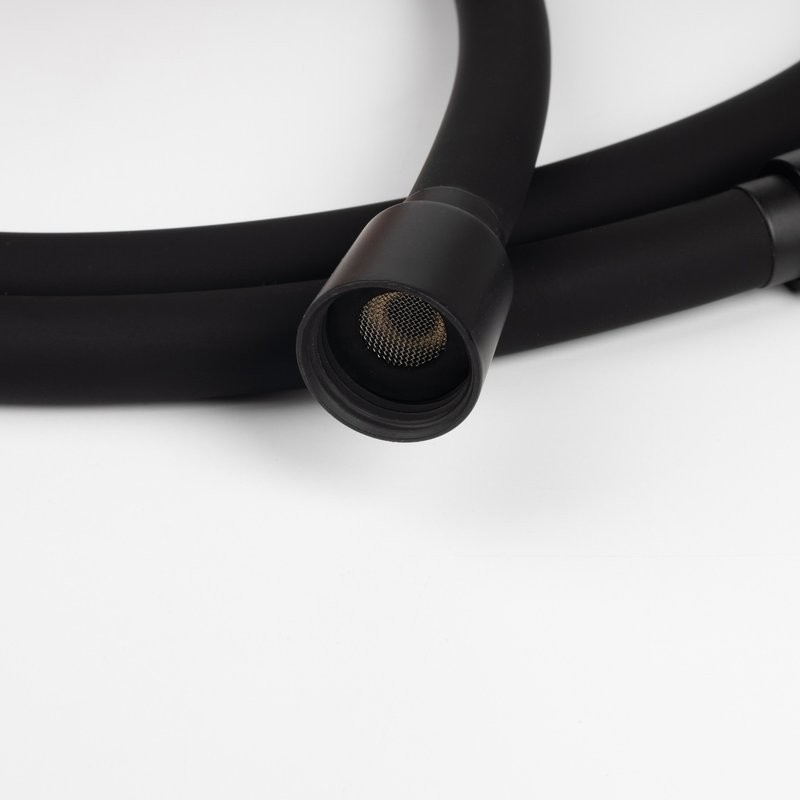 Смеситель для ванны с душем IDDIS Aiger AIGBL00i02WA + Душевая лейка Optima Home OPH3F0Bi18 + Душевой шланг OPH15BLi19 + Настенный держатель Shower Holder 080BL00i53 матовый черный