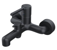 Смеситель для ванны с душем IDDIS Aiger AIGBL00i02WA + Душевая лейка Optima Home OPH3F0Bi18 + Душевой шланг OPH15BLi19 + Настенный держатель Shower Holder 080BL00i53 матовый черный