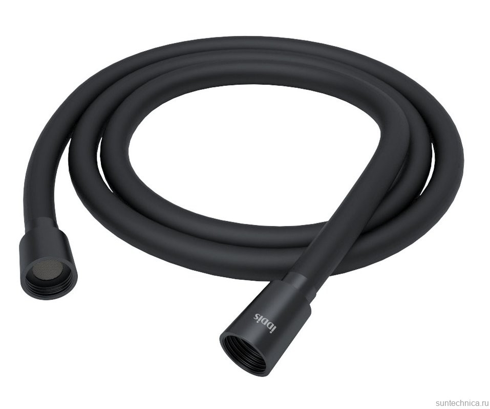 Смеситель для ванны с душем IDDIS Aiger AIGBL00i02WA + Душевая лейка Optima Home OPH3F0Bi18 + Душевой шланг OPH15BLi19 + Настенный держатель Shower Holder 080BL00i53 матовый черный