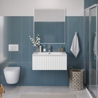 Тумба с раковиной BelBagno Uno 80 подвесная, 1 ящик, bianco opaco