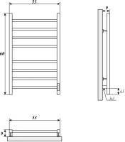 Полотенцесушитель электрический Двин L plaza neo 60/50 чёрный матовый