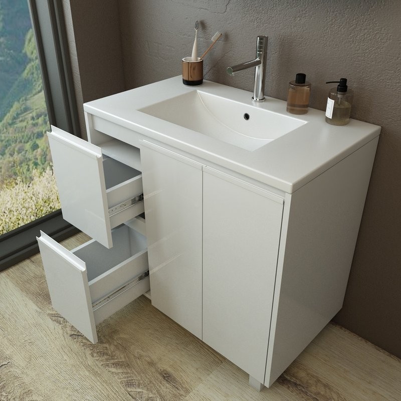 Тумба под раковину без столешницы Emmy Вега 90 белая