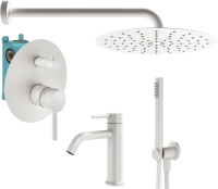 Комплект для ванной Plumberia Selection Ixo KITXO18BO53 С ВНУТРЕННЕЙ ЧАСТЬЮ, белый матовый