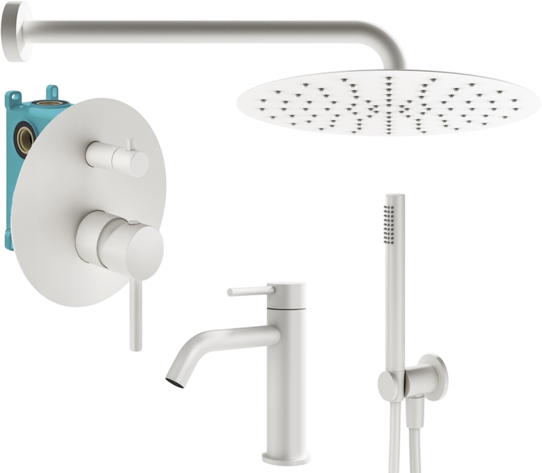 Комплект для ванной Plumberia Selection Ixo KITXO18BO53 С ВНУТРЕННЕЙ ЧАСТЬЮ, белый матовый