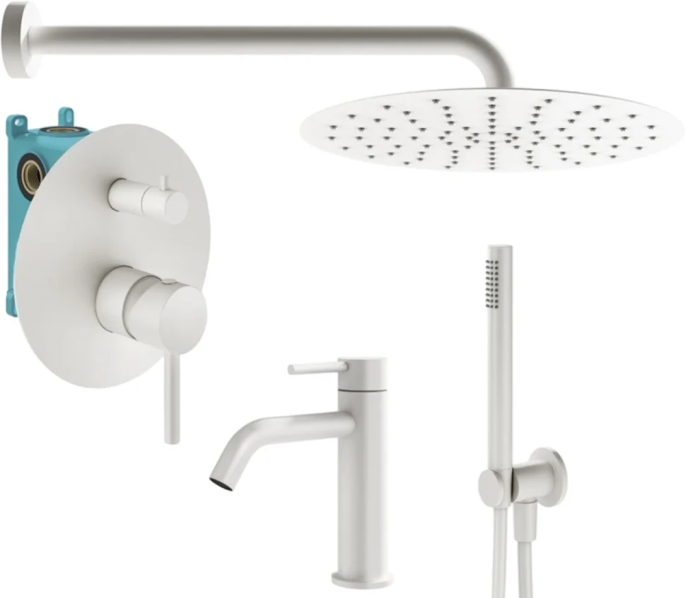 Комплект для ванной Plumberia Selection Ixo KITXO18BO53 С ВНУТРЕННЕЙ ЧАСТЬЮ, белый матовый