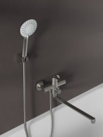 Смеситель с длинным изливом для ванны Agger Easy A3121122 сатин матовый Смеситель с длинным изливом для ванны Agger Easy A3121122 сатин матовый