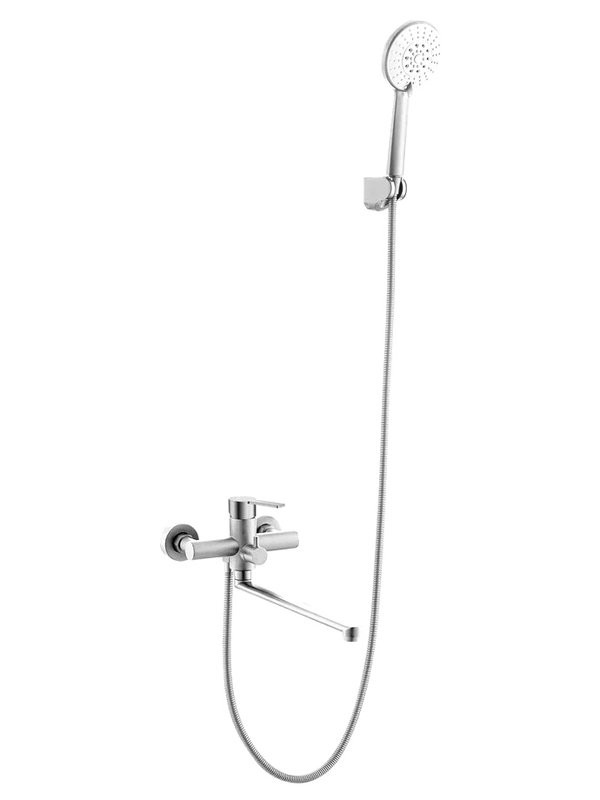 Смеситель с длинным изливом для ванны Agger Easy A3121122 сатин матовый