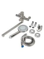 Смеситель с длинным изливом для ванны Agger Easy A3121122 сатин матовый Смеситель с длинным изливом для ванны Agger Easy A3121122 сатин матовый