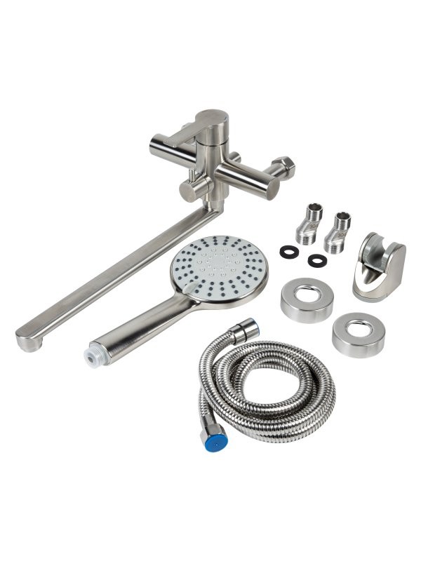 Смеситель с длинным изливом для ванны Agger Easy A3121122 сатин матовый