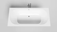Ванна из искусственного камня Salini Ornella Axis S-Sense 190x90 см, встраиваемая, матовая белая, на ножках