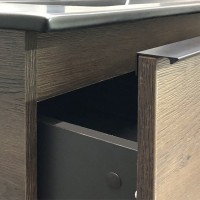 Мебель для ванной комнаты Comforty Франкфурт 90 дуб шоколадно-коричневый, черная раковина
