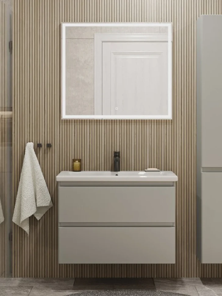 Мебель для ванной комнаты SanStar Riana 80 подвесная, grey, раковина Como 80