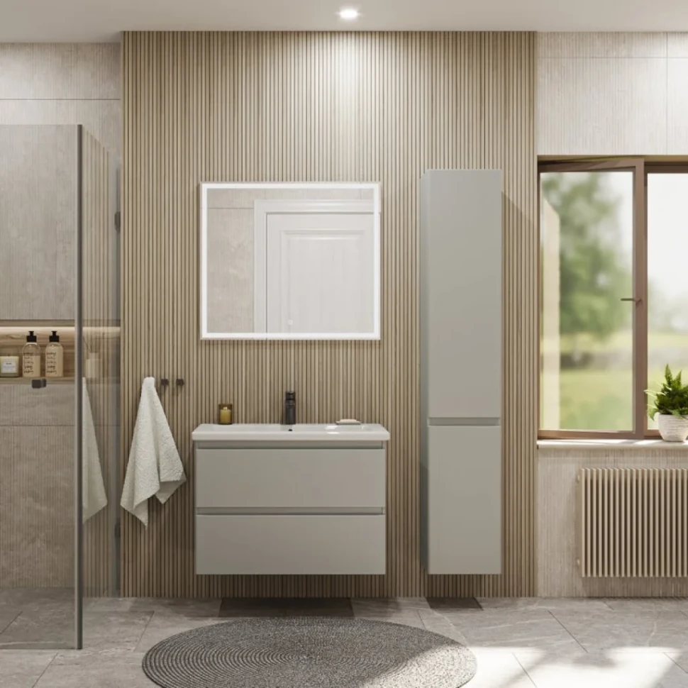 Мебель для ванной комнаты SanStar Riana 80 подвесная, grey, раковина Como 80