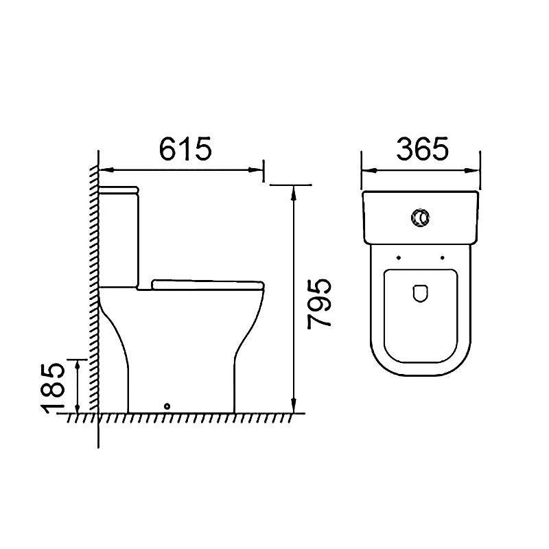 Унитаз-компакт напольный AZARIO Nigel AZ-55T глянцевый белый